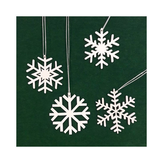 Picture of Wooden Christmas Ornaments - Snowflakes Set