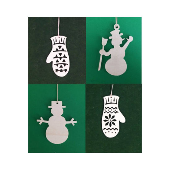 Picture of Wooden Christmas Ornaments - Mix Set-1