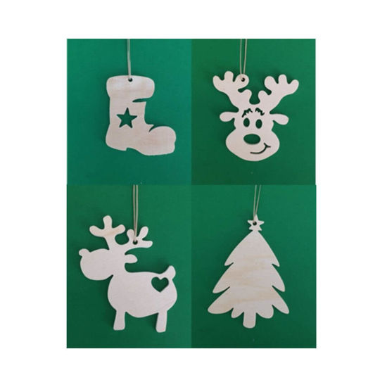 Picture of Wooden Christmas Ornaments - Mix Set-2