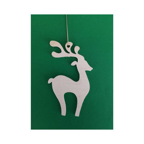 Picture of Wooden Christmas Ornaments - Deer Set