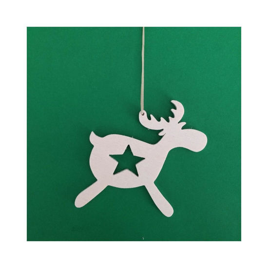 Picture of Wooden Christmas Ornaments - Deer Set