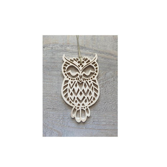 Picture of Wooden Christmas Ornaments - Owl Set-3