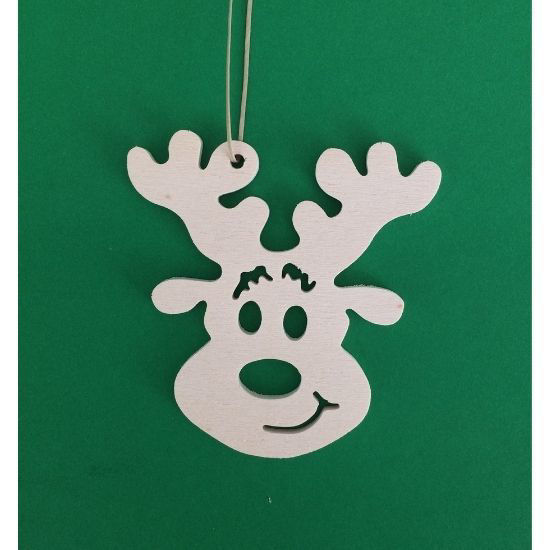 Picture of Wooden Christmas Ornaments - Deer Set