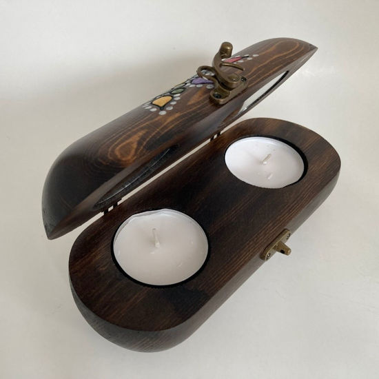 Picture of Wooden Tealight Holder "Capsule"