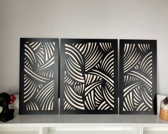 Picture of Wood Wall Art, Modern Geometric  Wood Wall Art Set