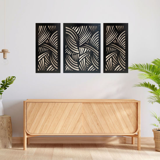 Picture of Wood Wall Art, Modern Geometric  Wood Wall Art Set