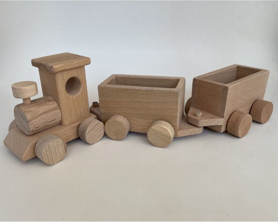 Picture of Wooden Train Set with Trailer