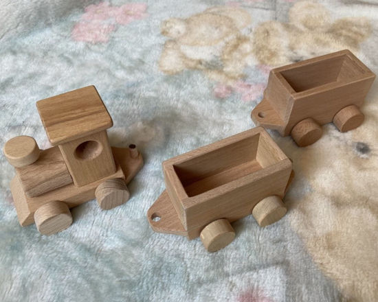 Picture of Wooden Train Set with Trailer