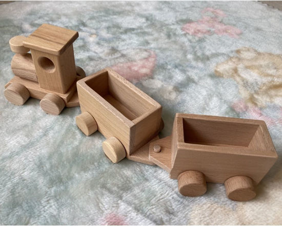 Picture of Wooden Train Set with Trailer