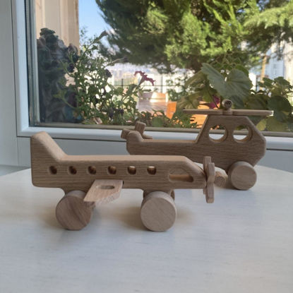 Picture of Wooden  Airplane and Helicopter  Toy Set