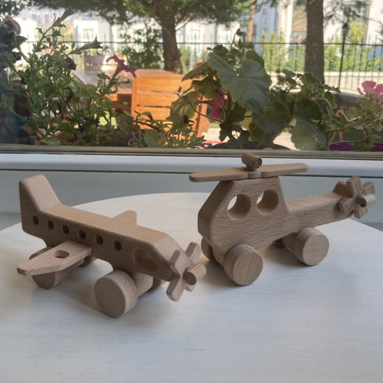 Picture of Wooden  Airplane and Helicopter  Toy Set