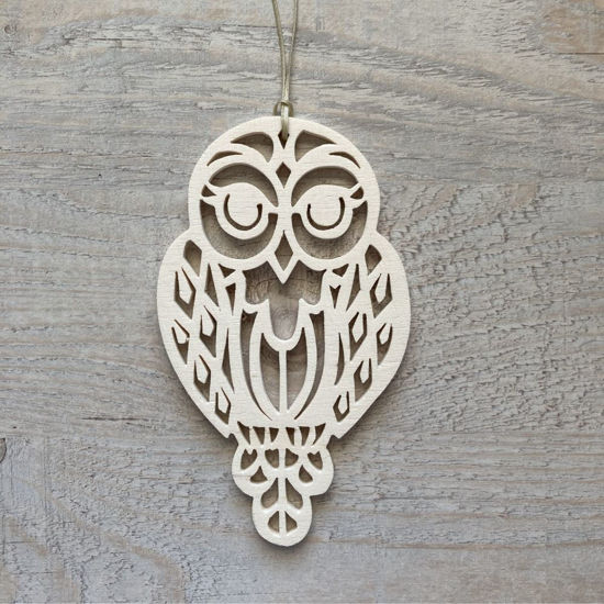 Picture of Handmade Wooden Christmas Ornaments - Three Owl Set