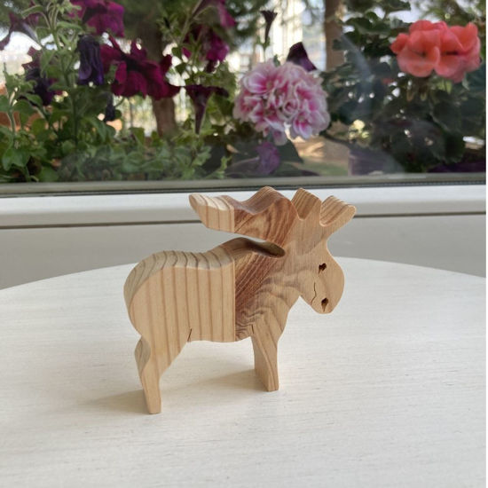 Picture of Handmade Wooden Wild Animal Toys, Set of 9